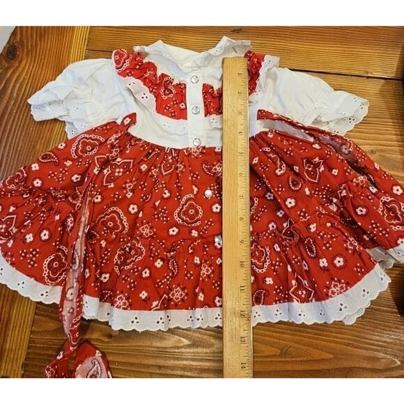 Paulyne Of Arizona Vintage Girls Cowgirl Dress Pearl Snap Buttons And Bottoms - Picture 10 of 12